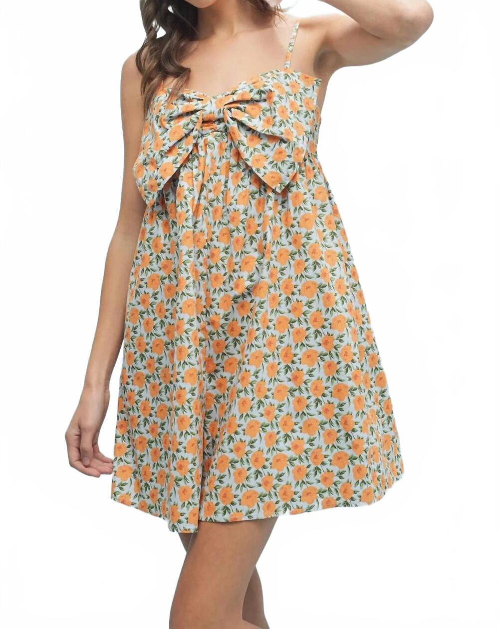 NEW WISHLIST sleeveless romper with flowers and bow in blue